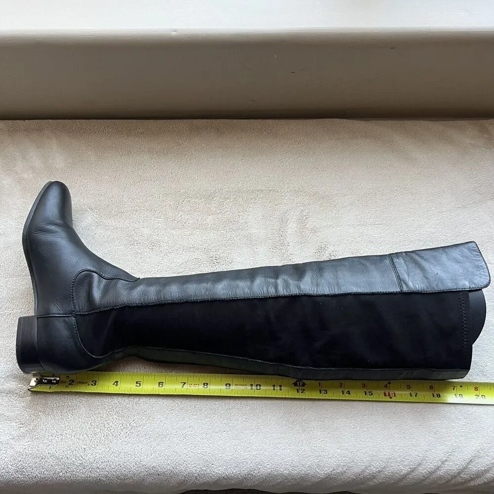 Louise et Cie Andora Black Leather Over the Knee Riding Boot Stretch Panel 5‎ M